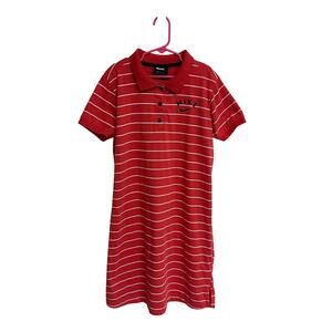 Nike Girls Striped Polo Shirt Dress Size L Athletic Casual